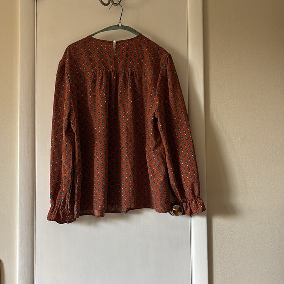 Burnt Orange/Brown Patterned Women's Top - Picture 8 of 8